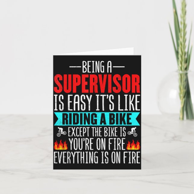 Being A Supervisor Is Easy - Bike Riding Superviso Card (Front)