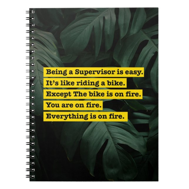 Being a Supervisor is easy. Funny supervisor Notebook (Front)