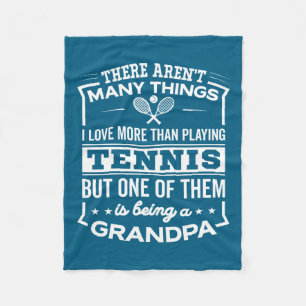 Being A Tennis Grandpa Funny Old Man Fleece Blanket