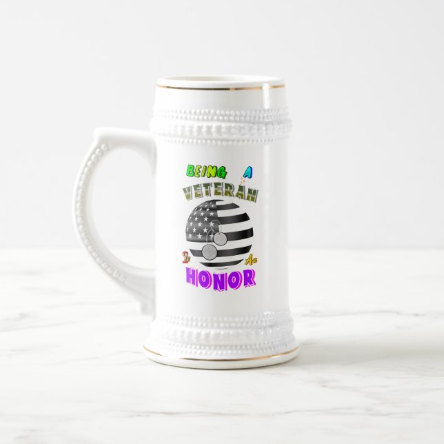 Being A Veteran Is An Honor Beer Stein (Left)