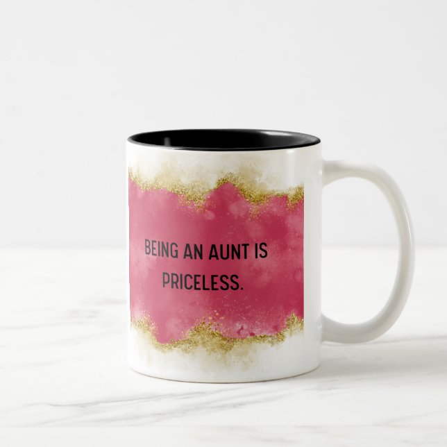  Being An Aunt is Priceless Pink Two sided Two-Tone Coffee Mug (Right)