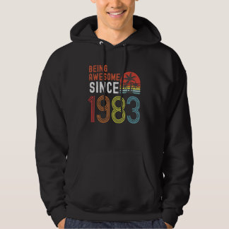 Being Awesome Since 1983 Born In 1983 Vintage 39th Hoodie