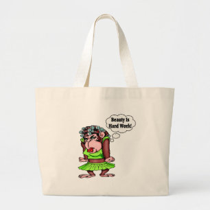 Being Beautiful Is Hard Work Large Tote Bag