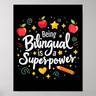 Being Bilingual Is A Superpower Back To School Esl Poster