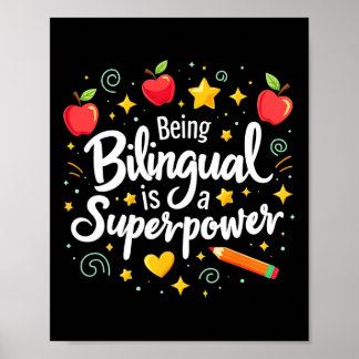 Being Bilingual Is A Superpower Back To School Esl Poster