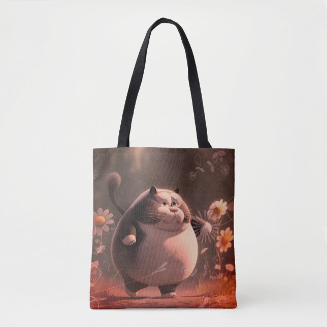 Being catty among the flowers Tote Bag (Front)