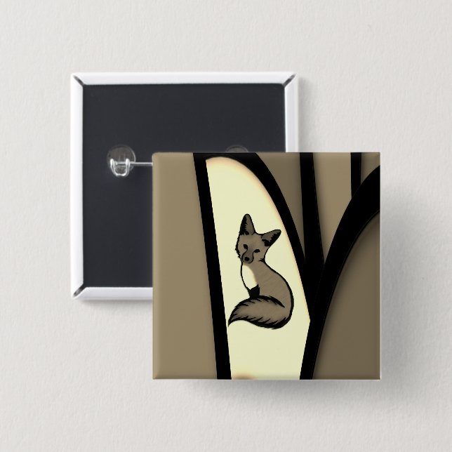 Being Foxy 2 Inch Square Button (Front & Back)