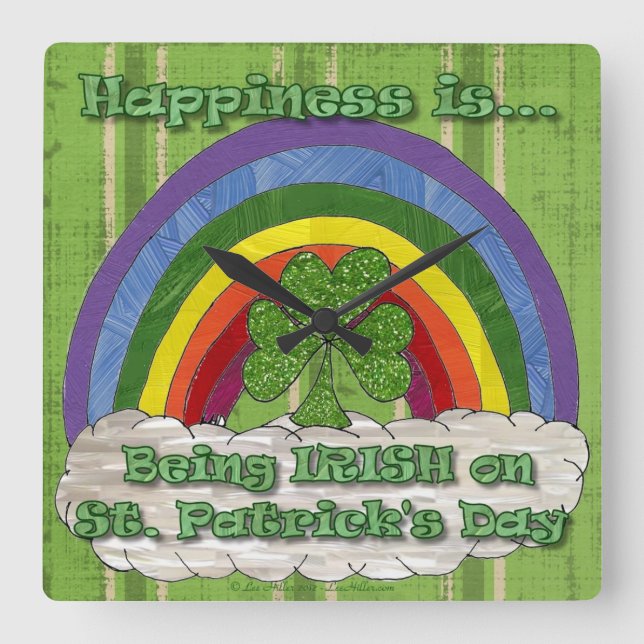 Being Irish On St Patrick's Day Square Wall Clock (Front)