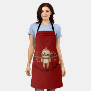 Being lazy is my specialty   Cute Sloth Apron