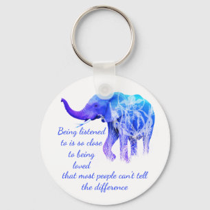 Being Listened to Same as Love Elephant Animal Keychain