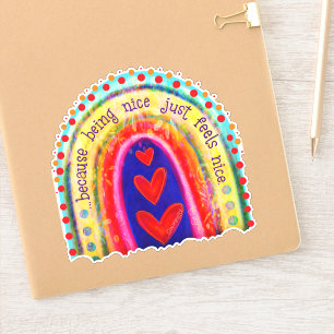 Being Nice Feels Nice Cute Rainbow Inspirivity