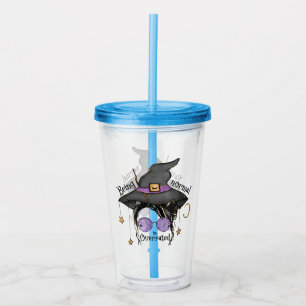 Being Normal Is Overrated – Quirky Witch Halloween Acrylic Tumbler