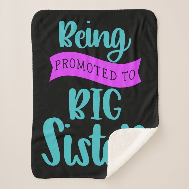 Being Promoted To Big Sister Sherpa Blanket (Front)