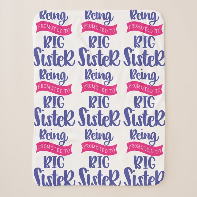 Being Promoted To Big Sister Sherpa Blanket (Front)