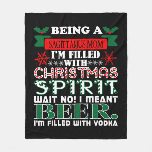 Being Sagittarius Mom Christmas Spirit Beer Fleece Blanket