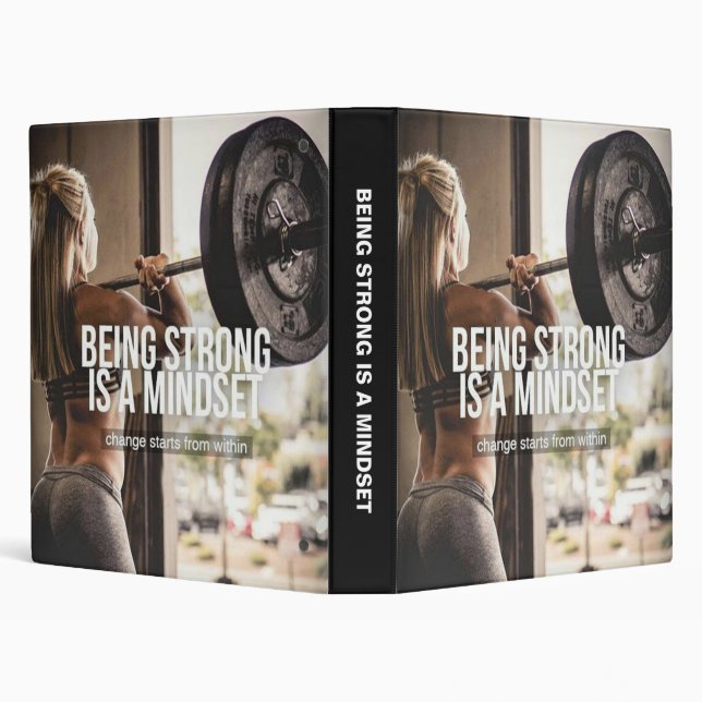 Being Strong Is A Mindset - Women's Gym Workout Binder (Background)