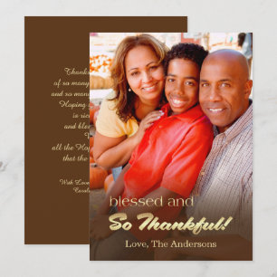 Being Thankful. Thanksgiving Custom Photo Card