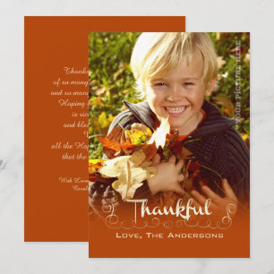 Being Thankful. Thanksgiving Custom Photo Card