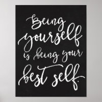 Being Your Best Self Rustic Typography Chalkboard