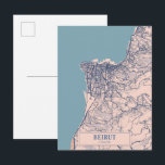 Beirut Lebanon Breezy City Map Travel Postcard<br><div class="desc">Beirut Lebanon Breezy City Map Travel</div>