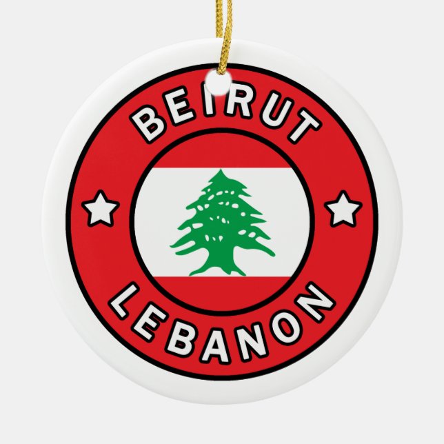 Beirut Lebanon Ceramic Ornament (Front)