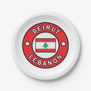 Beirut Lebanon Paper Plate