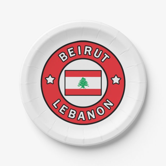 Beirut Lebanon Paper Plate (Front)