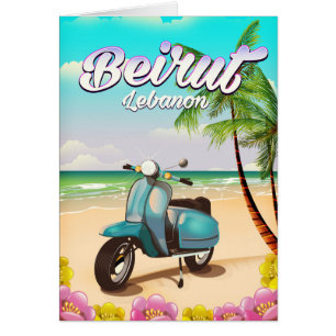 Beirut Lebanon Scooter travel poster