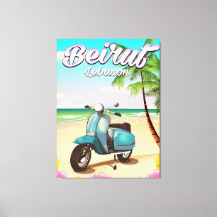 Beirut Lebanon Scooter travel poster Canvas Print