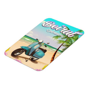 Beirut Lebanon Scooter travel print Magnet