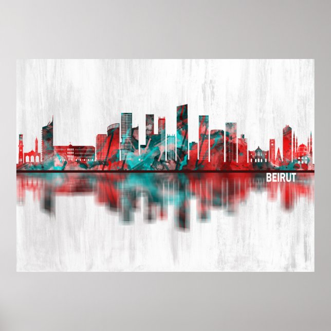Beirut Lebanon Skyline Poster (Front)