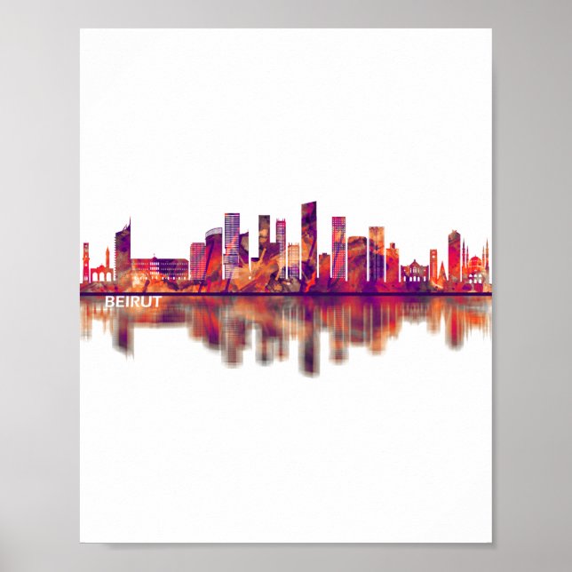 Beirut Lebanon Skyline Poster (Front)