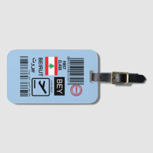 Beirut Lebanon travel ticket Luggage Tag