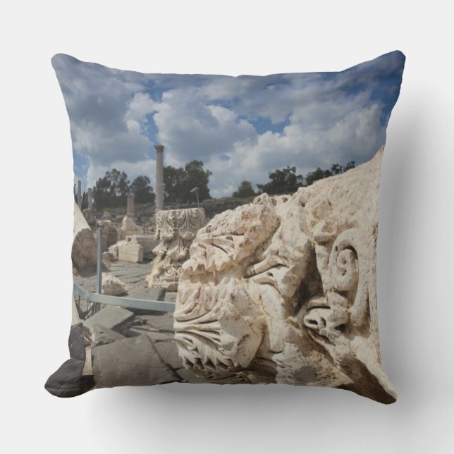 Beit She-An National Park, Roman-era ruins Throw Pillow (Front)