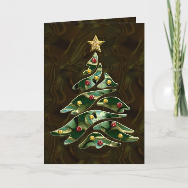 Bejeweled Christmas Tree Holiday Card (Front)