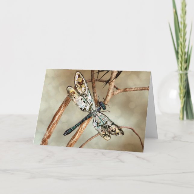 Bejeweled Dragonfly Note Card (Front)