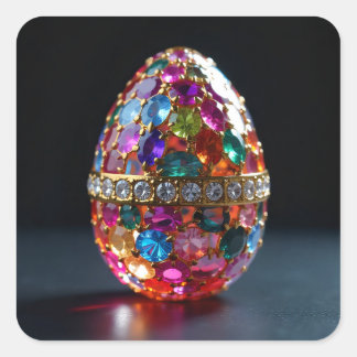 Bejeweled Easter Egg Square Sticker