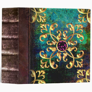 Bejeweled Green and Amethyst Ancient Tome Binder