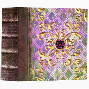 Bejeweled Lavender and Green Ancient Tome Binder