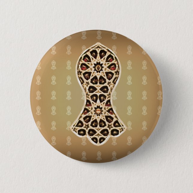 Bejeweled Sandal Of The Prophet (Golden) 2 Inch Round Button (Front)