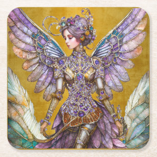 Bejeweled Sugar Plum Fairy Square Paper Coaster