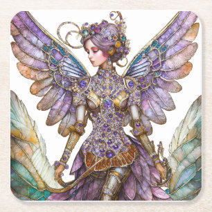 Bejeweled Sugar Plum Fairy Square Paper Coaster