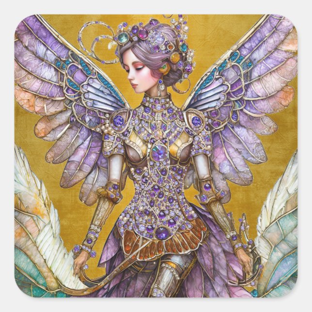 Bejeweled Sugar Plum Fairy Square Sticker (Front)