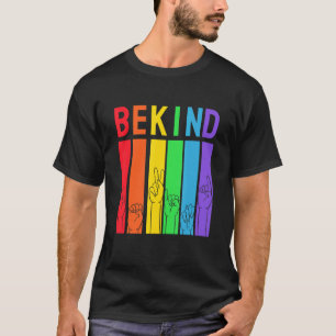 Bekind Gay Pride Clothing Lgbt Rainbow Flag Heart T-Shirt
