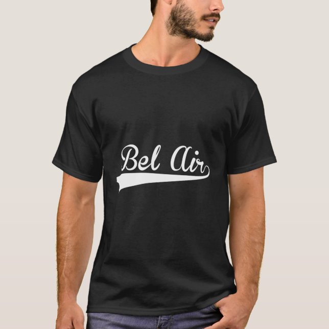 Bel Air Baseball Font T-Shirt (Front)