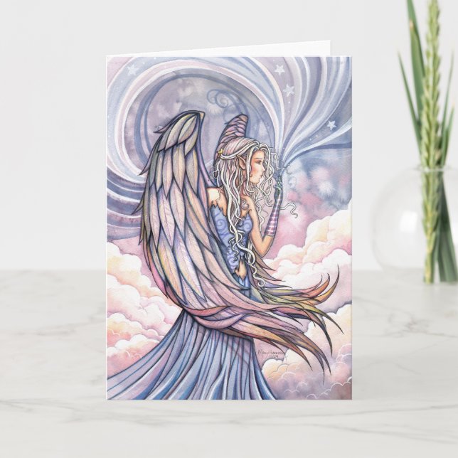 Bel art de vacances de carte d'ange par l'aquarium (Devant)