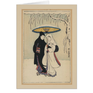 Bel art japonais vintage, carte de geisha