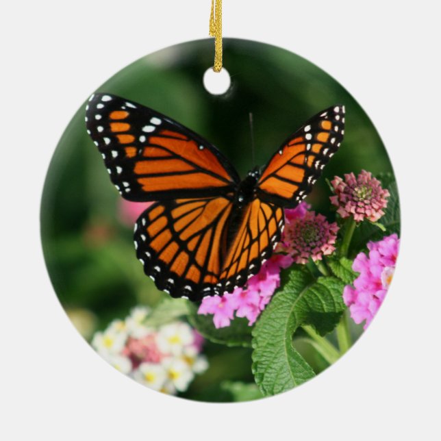 Bel ornement en céramique de papillon de monarque (Dos)