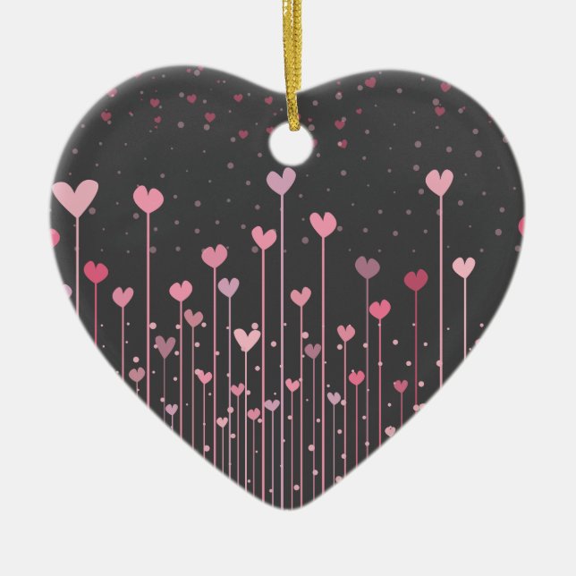 Bel ornement rose de la Saint-Valentin | de coeurs (Devant)