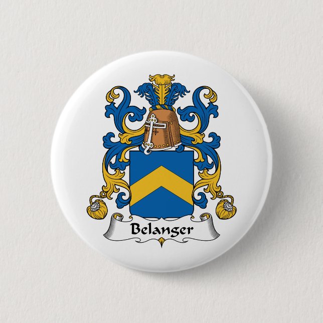 Belanger Family Crest 2 Inch Round Button (Front)